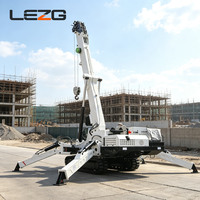 Mini-grue araignée de 3 tonnes, grue sur chenilles hydraulique avec stabilisateurs, rotation à 360 degrés, flèche télescopique, pour travaux de construction en intérieur et en extérieur