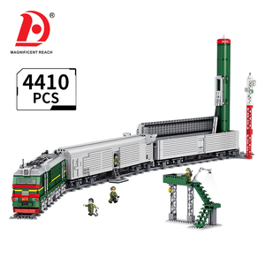 Ensemble de construction de train militaire avec missile, locomotive de transport, station et rails, jouet en briques avec <span class=keywords><strong>soldat</strong></span>, idéal pour un cadeau - Product Image 2