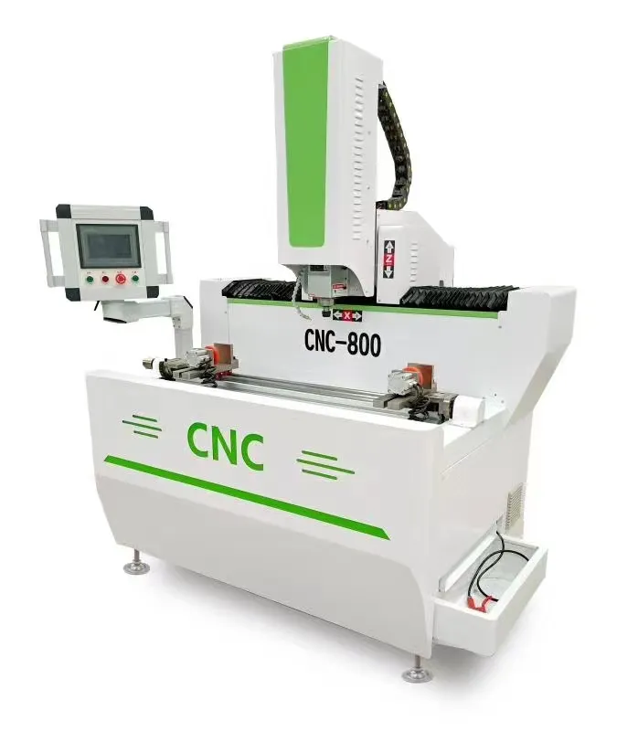 Máquina fresadora automática para fechadura de portas CNC, furos de alumínio, perfis de PVC e alumínio, para fabricação de portas e janelas, 800 mm 1200 mm