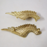 Poignées de meubles en laiton au design créatif, ailes d'ange, pour tiroirs et armoires, décoration intérieure
