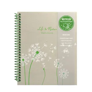 170x210mm silk screen printing Cover 70g white paper Inner Spiral binding customizable RPET memo notebooks