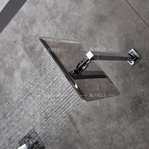 Sanitary陶器クロームスクエアノブ、壁正方形のシャワー、シングルハンドルの浴室のレインシャワーセット - Product Image 3