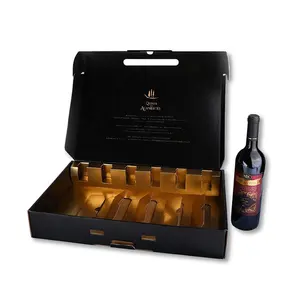 LOW MOQ Durable Corrugated Cardboard Wine Boxes Packaging for Shipping Boxes 750ml