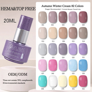 ยาทาเล็บเจลยูวีฝรั่งเศส 82 สี ขนาด 20 มล. ปราศจากสาร HEMA และ TPO มาตรฐาน EU ปลอดสารพิษ ได้รับการรับรองมาตรฐาน CE ขายส่ง OEM บรรจุภัณฑ์รักษ์โลก - Product Image 1