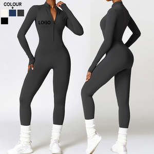 Женский комбинезон на молнии, с длинным рукавом - Product Image 1