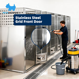 Cages pour chiens modulaires professionnelles PETSPROOFING, enclos multifonction en acier inoxydable, emballage plat avec parois solides, <span class=keywords><strong>cage</strong></span> pour chien - Product Image 4