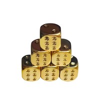 Fabricants Vente en Gros 6 Côtés Métal Cube Jeu de Dés Poli à la Main Cadeau Créatif D6 Laiton Métal Solide Dés