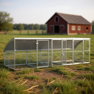 Jaula para pollos plateada, juego de 4 piezas, 314.96 x 78.74 x 78.15 pulgadas, para la comodidad y seguridad de los animales - Product Image 2