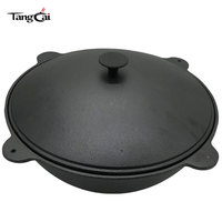 Grand pot Kazan en fonte pré-culotté sur mesure, capacité de 10,5 litres, avec poignée à quatre anses, chaudière de camping extérieure pour feu de camp