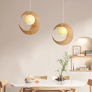 Mới nhất Bộ sưu tập tự nhiên cổ điển Trần Chụp đèn wicker dệt thủ công mỹ nghệ Đèn bao gồm Shades ánh sáng mặt dây chuyền cho trang trí nội thất - Product Image 1