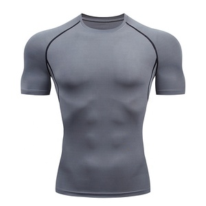 Ready to See Slim Fit Men Compression Running <strong>Shirt</strong> Suppliers Short Sleeve <strong>White</strong> Gym Compression <strong>Shirt</strong> Men Rash Guard - Product Image 4