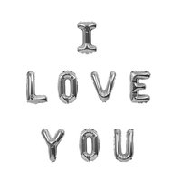 Décorations de mariage pour la saint-valentin, fournitures de fête, cadeaux de fiançailles, 16 ''or Rose, ballons en aluminium avec lettres I Love You