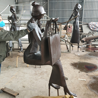 Escultura de Metal Moderna Personalizada, Figura Abstracta de Bronce para Centros Comerciales y Decoración de Exteriores, Arte Público