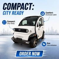Nouvelle berline électrique compacte à cabine fermée, 4 roues, batterie lithium unique, en métal léger, pour trajets quotidiens urbains à basse vitesse et sécurisés