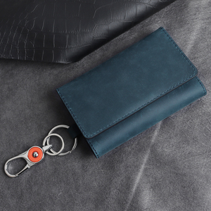 Genuine Leather Key Case Keychain Key <b>Wallet</b> Cowhide Key <b>Holder</b> <b>Wallet</b> Pouch Car Interior Accessories Id Card <b>Holder</b> - Product Image 4