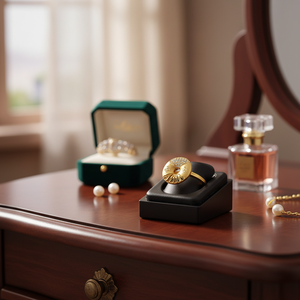 Bague élégante et luxueuse en plaqué or avec pierre autrichienne Accessoire élégant et chic - Product Image 3