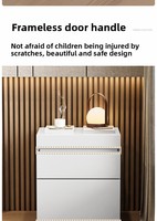 Table de chevet moderne minimaliste dissimulée avec armoire de rangement multifonctionnelle et coffre-fort intégré pour mobilier de chambre