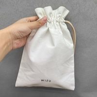 Sacs en toile de coton recyclables en gros pour bijoux, pochettes à cordon pour chaussures et chaussettes, sacs cadeaux, housses anti-poussière personnalisées pour sacs à main, impression de logo