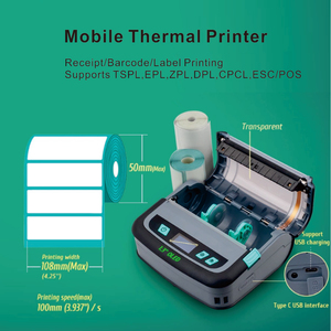 Máy In Mã Vạch Di Động 4 Inch, Máy In Nhiệt Trực Tiếp <span class=keywords><strong>Wifi</strong></span> <span class=keywords><strong>Bluetooth</strong></span> 104Mm - Product Image 2
