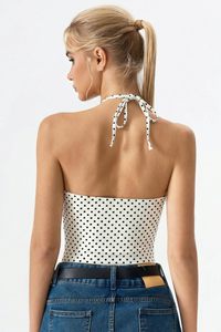 Sexy Solid Halter Tank <b>Top</b> for Women Backless Shortsleeve Breathable Knitted <b>Cropped</b> <b>Cami</b> for Casual Streetwear - Product Image 3