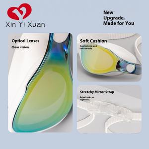 Lunettes de natation en silicone et PC pour l'extérieur, pour adultes, hommes et femmes, étanches, anti-buée, anti-UV, lentilles en PC - Product Image 4