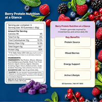 Gummies Protéinés SYC BIO aux Baies Mixtes – Complément Nutritionnel Premium Quotidien – 60 Unités 180g – ODM Marque Privée OEM