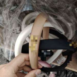 फैशन हेयरबैंड नए आगमन 2 सेमी स्पंज पंज ने महिलाओं के लिए प्रसिद्ध ब्रांड सैटिन कपड़े डिजाइनर हेडबैंड - Product Image 5