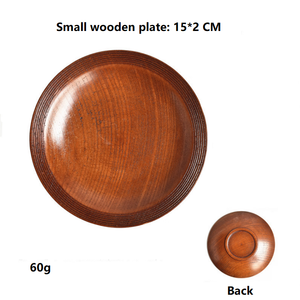 Mini plat rond en bois, bois, vaisselle de cuisine japonaise - Product Image 3
