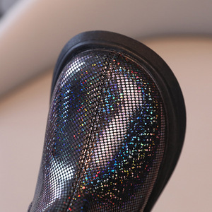 Botas de Moda para Otoño e Invierno, Botas Cortas Planas Brillantes para Niñas, Botas de Princesa con Cremallera Lateral - Product Image 3