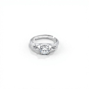 Round Brilliant Cut Lab Grown <b>Diamond</b> <b>Ring</b> for Women 18K Gold Plated Anniversary Gift - Product Image 1