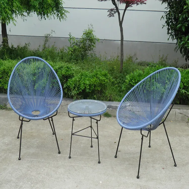 Hot Sales hochwertige Garten Terrassen möbel Blue Cane Rattan Ei Stuhl