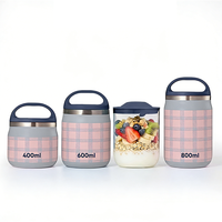 Boîte à lunch en acier inoxydable Everich 400 ml, 600 ml, 800 ml, pot à soupe, boîte alimentaire avec doublure intérieure en Tritan pour l'emballage alimentaire