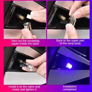 ไฟล้อจักรยาน <span class=keywords><strong>LED</strong></span> หลากสีติดล้อจักรยานยางล้อจักรยานกันน้ำได้ฝาครอบวาล์วยึดแบตเตอรี่รถยนต์ขี่กลางคืน - Product Image 5