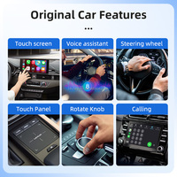 Kit Carlink Mini Ultra5, Adaptador Inalámbrico de Doble Canal para Carplay y Android Auto, Dongle USB para Reproductor de Coche, Compatible con el 98% de los Coches, Caja con IA