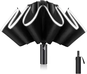 Som brillas Werbe schirm mit Logo Regenschirm Werbung Werbe geschenke führte automatische 3 faltbare UV-Regenschirm mit Licht