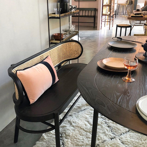 Tropical En Bois Massif Naturel <span class=keywords><strong>Rotin</strong></span> Intérieur Stand Restaurant Entrée Naturel <span class=keywords><strong>Rotin</strong></span> Banc Chaises - Product Image 4