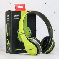 P47 Headset Gaming nirkabel, headphone DJ olahraga dapat dilipat BT 5.0 seri lipat multiwarna dapat disesuaikan untuk perjalanan ponsel