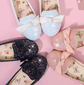 Chaussures plates de princesse à paillettes et nœud papillon pour filles, design personnalisé, pour l'extérieur, l'été, usine OEM, chaussures de fête tendance - Product Image 2