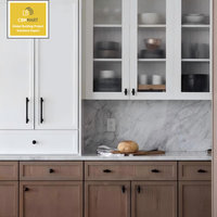 Armoire de cuisine moderne et mince de style Shaker CBMMART |   Plan de travail en marbre artificiel et robinet |   Carcasse en contreplaqué modulaire, conception personnalisée gratuite