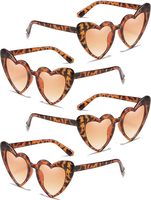 Lunettes de soleil en forme de cœur léopard, lunettes tendance œil de chat, lunettes de soleil vintage rétro en forme de cœur pour femmes