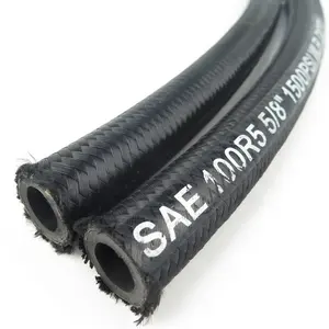 SAE 100 R5 3/8 Inch Braided Power Steering High Pressure Fiber Braid Rubber Hose