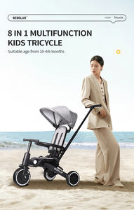 <span class=keywords><strong>Triciclo</strong></span> Multifuncional para Bebés BEBELUX T8 con Respaldo <span class=keywords><strong>Reclinable</strong></span> Plegable con un Solo Botón y <span class=keywords><strong>Asiento</strong></span> Giratorio para Niños Pequeños - Product Image 3