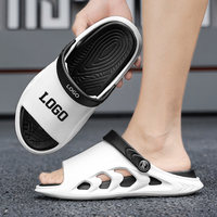 Vente en gros de sandales d'été à plateforme épaisse pour hommes, sabots de plage, pantoufles de sport tendance en EVA avec logo personnalisé pour hommes et femmes