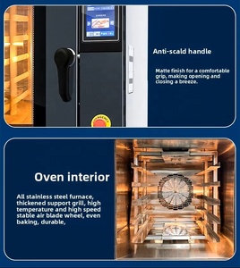 Four rotatif électrique à gaz commercial 220v, four rotatif en acier inoxydable avec porte en verre, four à air chaud circulant pour hôtel - Product Image 6