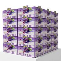 Boîte cadeau pliable en carton ondulé recyclable imprimée sur mesure avec poignée pour l'emballage de fruits frais (raisins, bananes, baies)