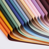 Papier d'emballage pour fleurs en plastique épais double face imperméable de couleur, emballage de bouquet coréen, fournitures pour fleuristes, vente en gros