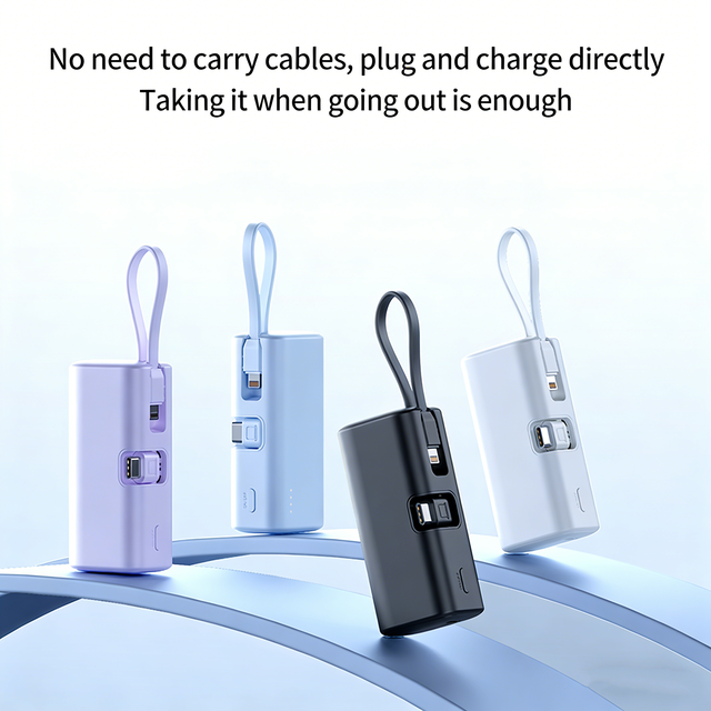 Hot 5000mAh Small Power Bank Built-in Cable for iphone Consumer Electronics PD20W Mini Power Banks Trending Product 2026