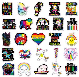 100 autocollants adhésifs colorés de haute qualité, imperméables, motifs de dessins animés, couleurs chromatiques, impression offset, PVC, pour voiture, artisanat, bougie, cadre <span class=keywords><strong>photo</strong></span> - Product Image 2