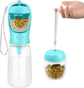 Botella de agua portátil para perros 2 en 1 con contenedor de comida para mascotas Caminar al aire libre Senderismo Viajes - Product Image 2