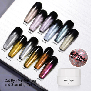 R S Nail Gel de transfert pour peinture et estampage effet œil de chat, <span class=keywords><strong>Vernis</strong></span> gel œil de chat sans HEMA, Gel Pat Pat pour estampage et <span class=keywords><strong>poudre</strong></span> dégradée - Product Image 1